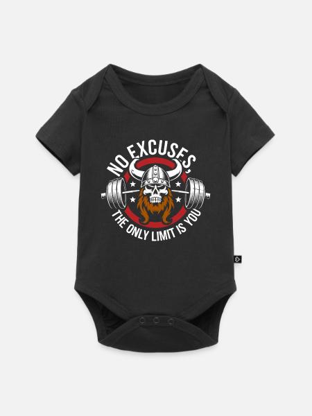 Wikinger Schädel Grenzenlos - Baby Premium Kurzarmbody - Schwarz