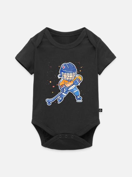 Kleiner Eishockeyspieler - Baby Premium Kurzarmbody - Schwarz