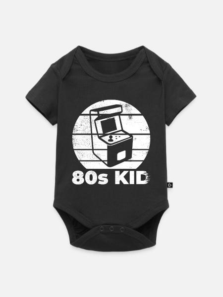 80s Kid Gamer - Baby Premium Kurzarmbody - Schwarz