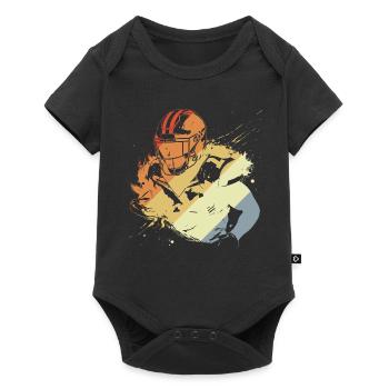 Joueur de football rétro - Body à manches courtes Premium Bébé - noir - Devant