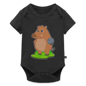 Boar Bowling Boule de bowling - Body à manches courtes Premium Bébé - noir - Devant