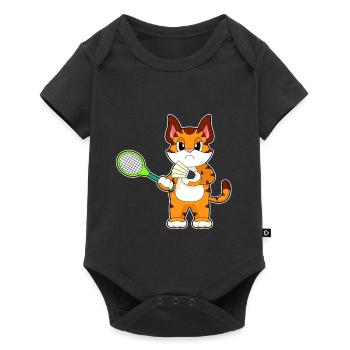 Tiger Badminton Badminton Racket - Baby Premium short-sleeve bodysuit - black - Front