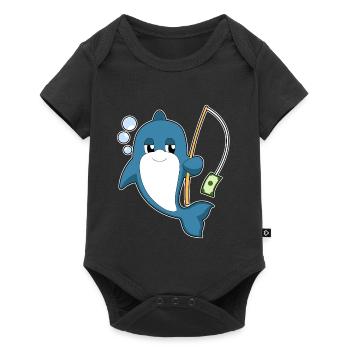 Canne à pêche Dolphin Pêcheur Canne à pêche - Body à manches courtes Premium Bébé - noir - Devant