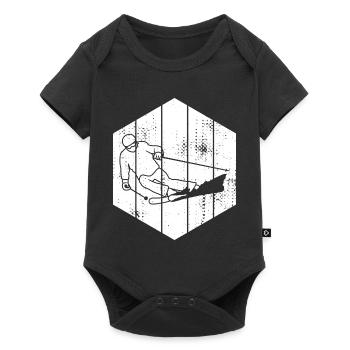 Dessin de skieur - Body à manches courtes Premium Bébé - noir - Devant