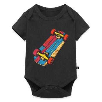 Skateboard Graphic Vintage Look - Baby Premium short-sleeve bodysuit - black - Front