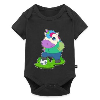 Unicorn Soccer Player Soccer - Baby Premium short-sleeve bodysuit - black - Front