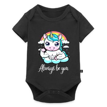 Motivation Unicorn Gym - Soyez toujours vous-même - Body à manches courtes Premium Bébé - noir - Devant