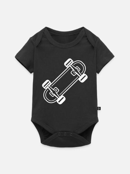 Skateboard Comic-Stil - Baby Premium Kurzarmbody - Schwarz