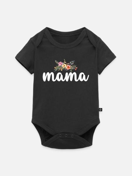 Mama Mutter - Baby Premium Kurzarmbody - Schwarz