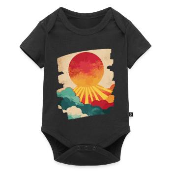 Summer Palm Tree Sunset - Baby Premium short-sleeve bodysuit - black - Front