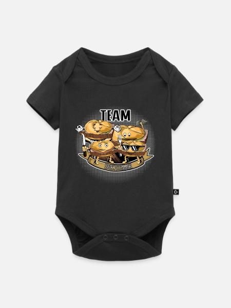 Team Leberkassemmel – Snack Squad! - Baby Premium Kurzarmbody - Schwarz