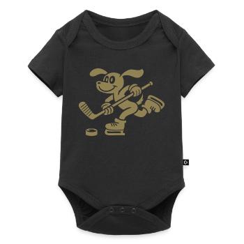 Teckel Hockey sur glace Silhouette Minimaliste - Body à manches courtes Premium Bébé - noir - Devant