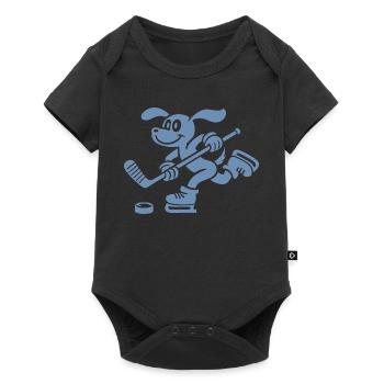 Teckel Hockey sur glace Silhouette Minimaliste - Body à manches courtes Premium Bébé - noir - Devant
