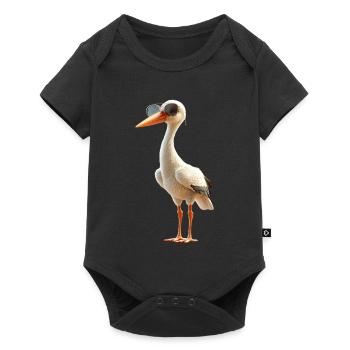 Amoureux des cigognes Cigognes blanches Cigognes géantes Cigognes - Body à manches courtes Premium Bébé - noir - Devant