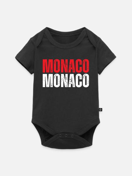 Monaco-Flagge, monegassischer Stolz - Baby Premium Kurzarmbody - Schwarz