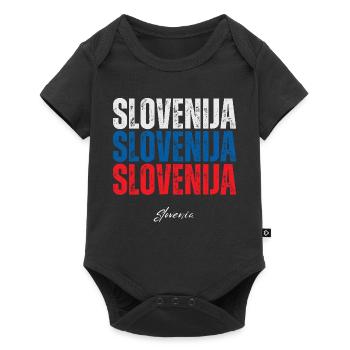 Drapeau de la Slovénie, fierté slovène - Body à manches courtes Premium Bébé - noir - Devant