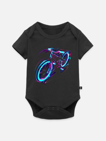 Fahrrad Vaporwave - Baby Premium Kurzarmbody - Schwarz