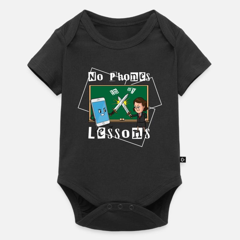 Pas de téléphone dans mes cours - Body à manches courtes Premium Bébé - noir