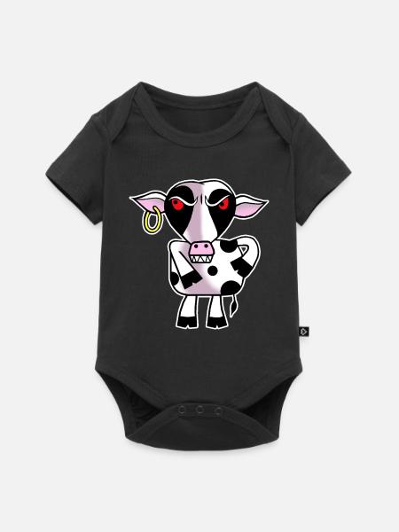 Wütende Kuh - Baby Premium Kurzarmbody - Schwarz