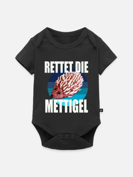 Rettet die Mettigel - Baby Premium Kurzarmbody - Schwarz