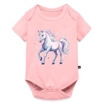 Cheval avec des étoiles - Body à manches courtes Premium Bébé - rose - Devant