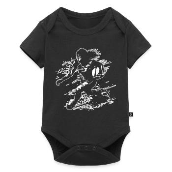 Joueur de rugby - Body à manches courtes Premium Bébé - noir - Devant