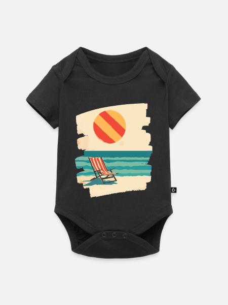 Sommer Sonne Strand - Baby Premium Kurzarmbody - Schwarz