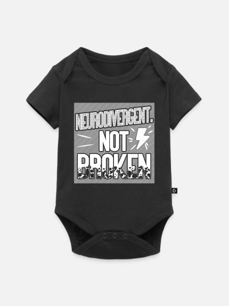 Neurodivergent. Nicht kaputt. - Baby Premium Kurzarmbody - Schwarz