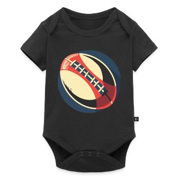 Rugby Ball Graphic - Baby Premium short-sleeve bodysuit - black - Front