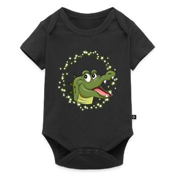 Crocodile rieur dans le style de la bande dessinée – Animal heureux - Body à manches courtes Premium Bébé - noir - Devant