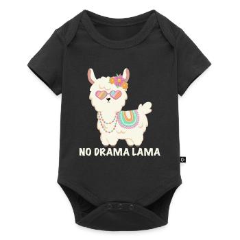 No drama lama - cute llama with sunglasses - Baby Premium short-sleeve bodysuit - black - Front