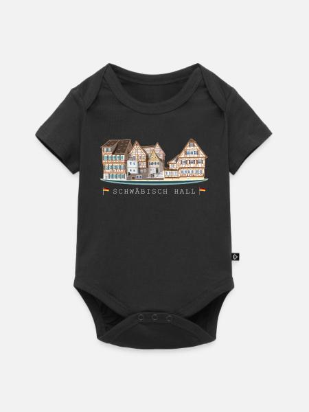 Schwäbisch Hall, Süddeutschland, Zeichnung - Baby Premium Kurzarmbody - Schwarz
