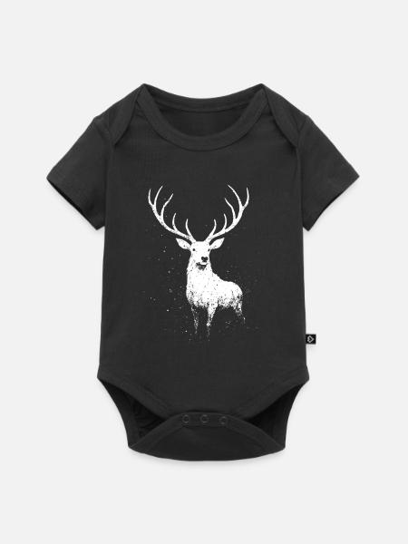 Majestätischer Hirsch - Baby Premium Kurzarmbody - Schwarz
