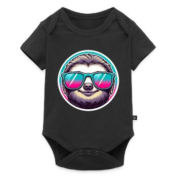 Sloth with sunglasses in pastel - Baby Premium short-sleeve bodysuit - black - Front