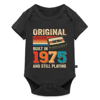 Original 1975 Rétro Cassette Design 50e anniversaire - Body à manches courtes Premium Bébé - noir - Devant