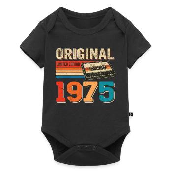 Retro Vintage Cassette Tape 1975 Vintage 1975 - Baby Premium short-sleeve bodysuit - black - Front
