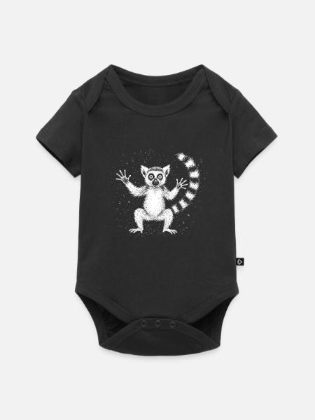 Lemur - Baby Premium Kurzarmbody - Schwarz