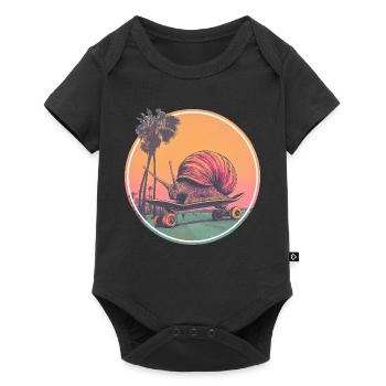 Cool skateboard snail – chilled retro design - Baby Premium short-sleeve bodysuit - black - Front
