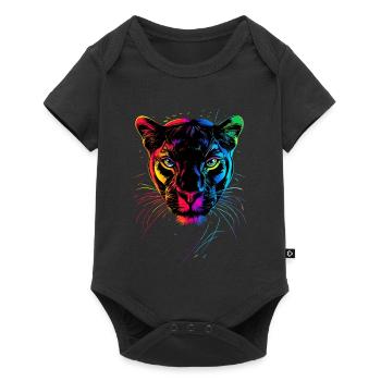Panther Leopard Raubkatze Süße Großkatze Panter - Baby Premium Kurzarmbody - Schwarz - Vorne