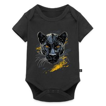 Panther Leopard Raubkatze Süße Großkatze Panter - Baby Premium Kurzarmbody - Schwarz - Vorne