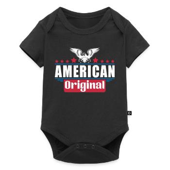 Aigle patriotique drapeau américain Design - Body à manches courtes Premium Bébé - noir - Devant