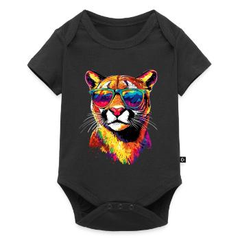 Panther Leopard Big Cat Cute Big Cat Cats - Baby Premium short-sleeve bodysuit - black - Front