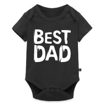 best dad - Cartoon lettering for fathers - Baby Premium short-sleeve bodysuit - black - Front