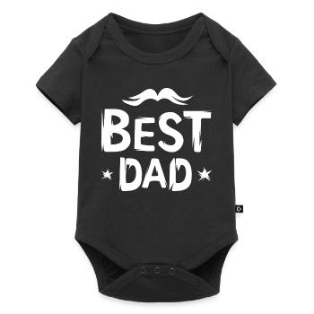 Meilleur papa avec barbe - Dessin animé pour les pères et les papas - Body à manches courtes Premium Bébé - noir - Devant