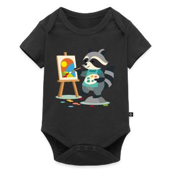 Creative raccoon for art lovers young and old - Baby Premium short-sleeve bodysuit - black - Front