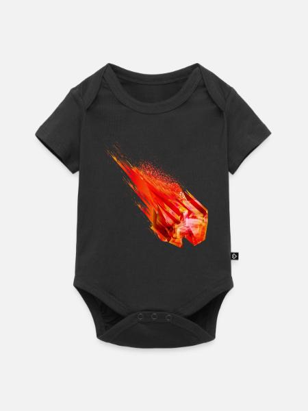 Glühender Asteroid mit Feuerschweif – Powerdesign - Baby Premium Kurzarmbody - Schwarz