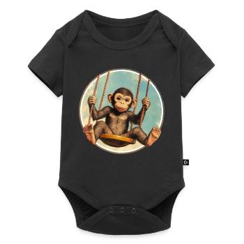 Balançoire de singe – restez détendu ! - Body à manches courtes Premium Bébé - noir - Devant