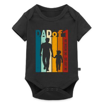 Papa & Sohn Geschenk – Vintage Design zum Vatertag - Baby Premium Kurzarmbody - Schwarz - Vorne