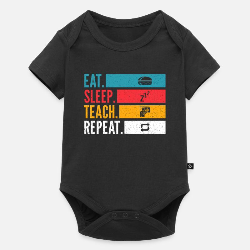 Manger Dormir Enseigner Répéter la conception de l’enseignant - Body à manches courtes Premium Bébé - noir
