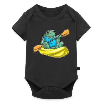 Frosch kleines Boot - Baby Premium Kurzarmbody - Schwarz - Vorne